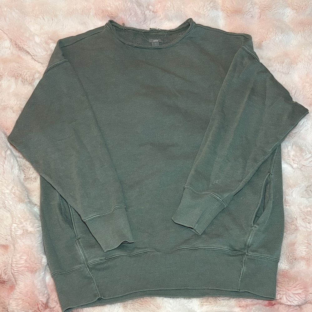 Aerie Women's Crew Neck Sweater in Sage Green
